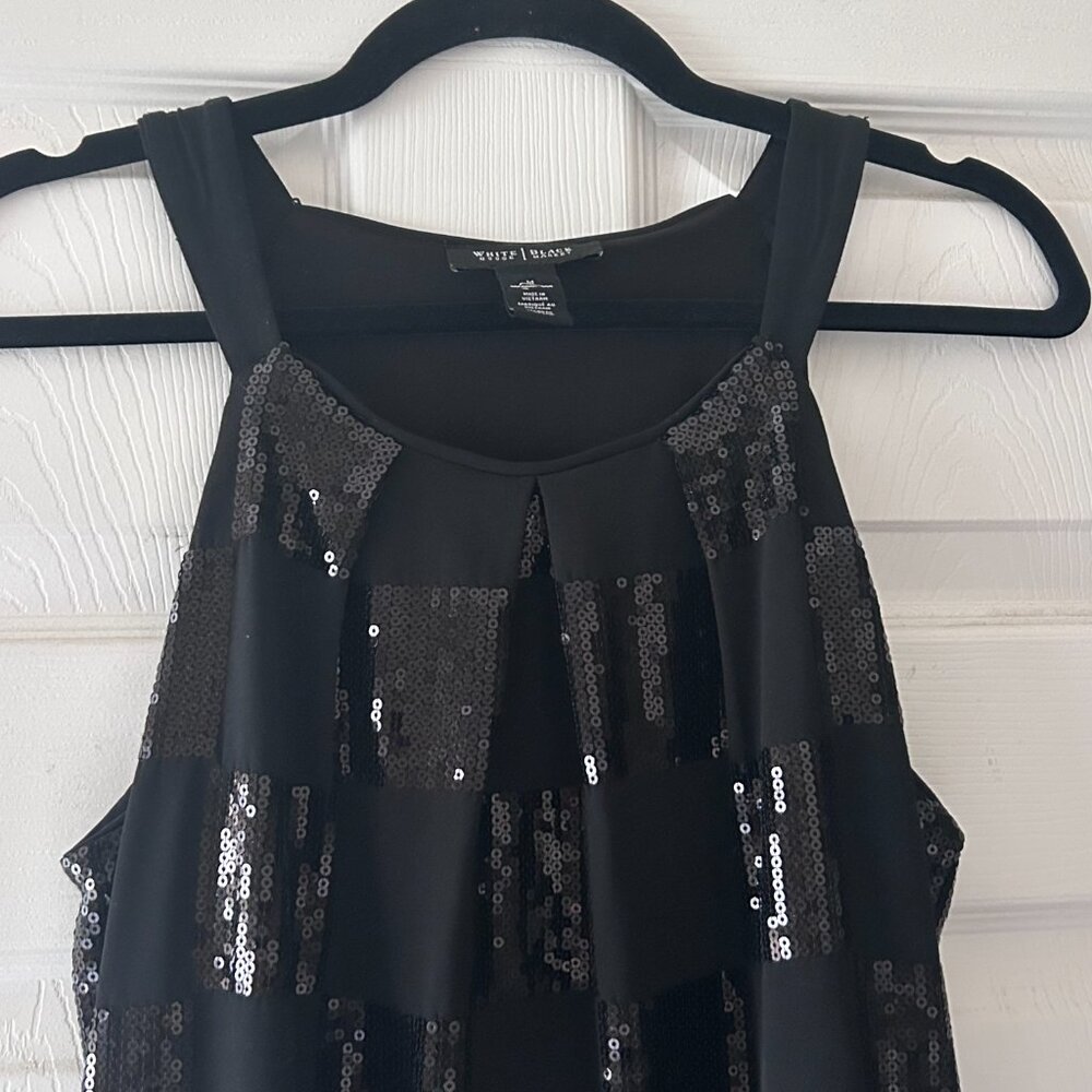 Whbm Sequin Check Halter Tunic Patchwork Sequins … - image 5